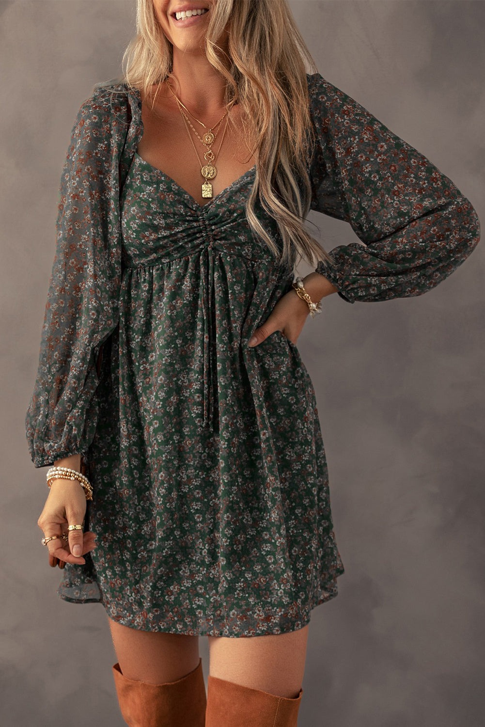 Floral Sweetheart Mini Dress