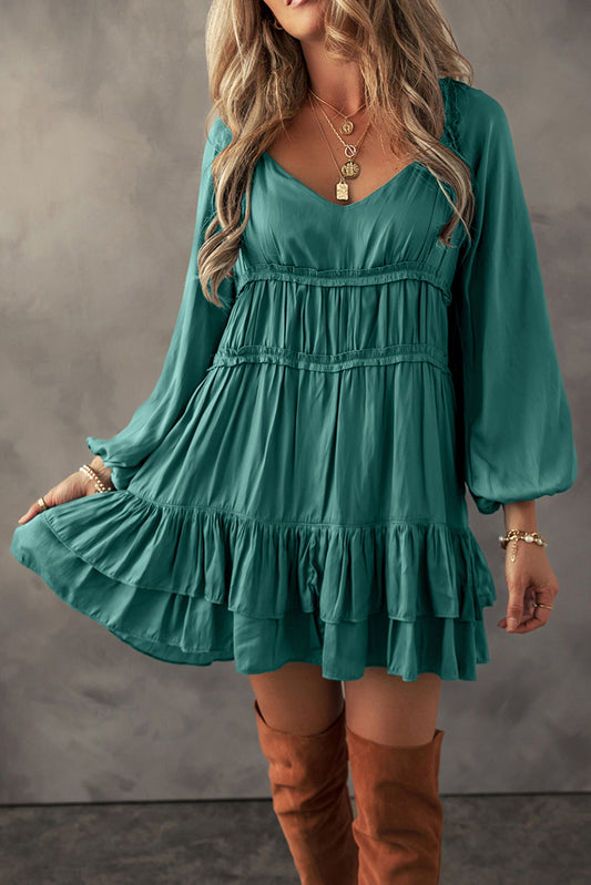 Tiered Ruffled Mini Dress