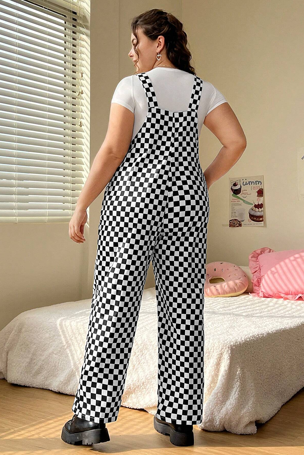 Checkered Wide Leg Jumpsuit