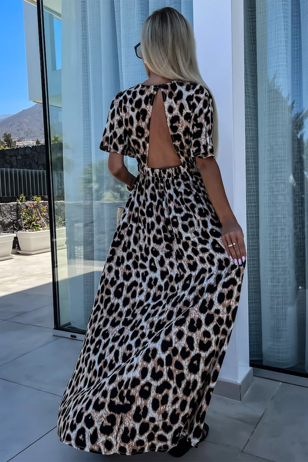 Khaki Leopard Maxi Dress