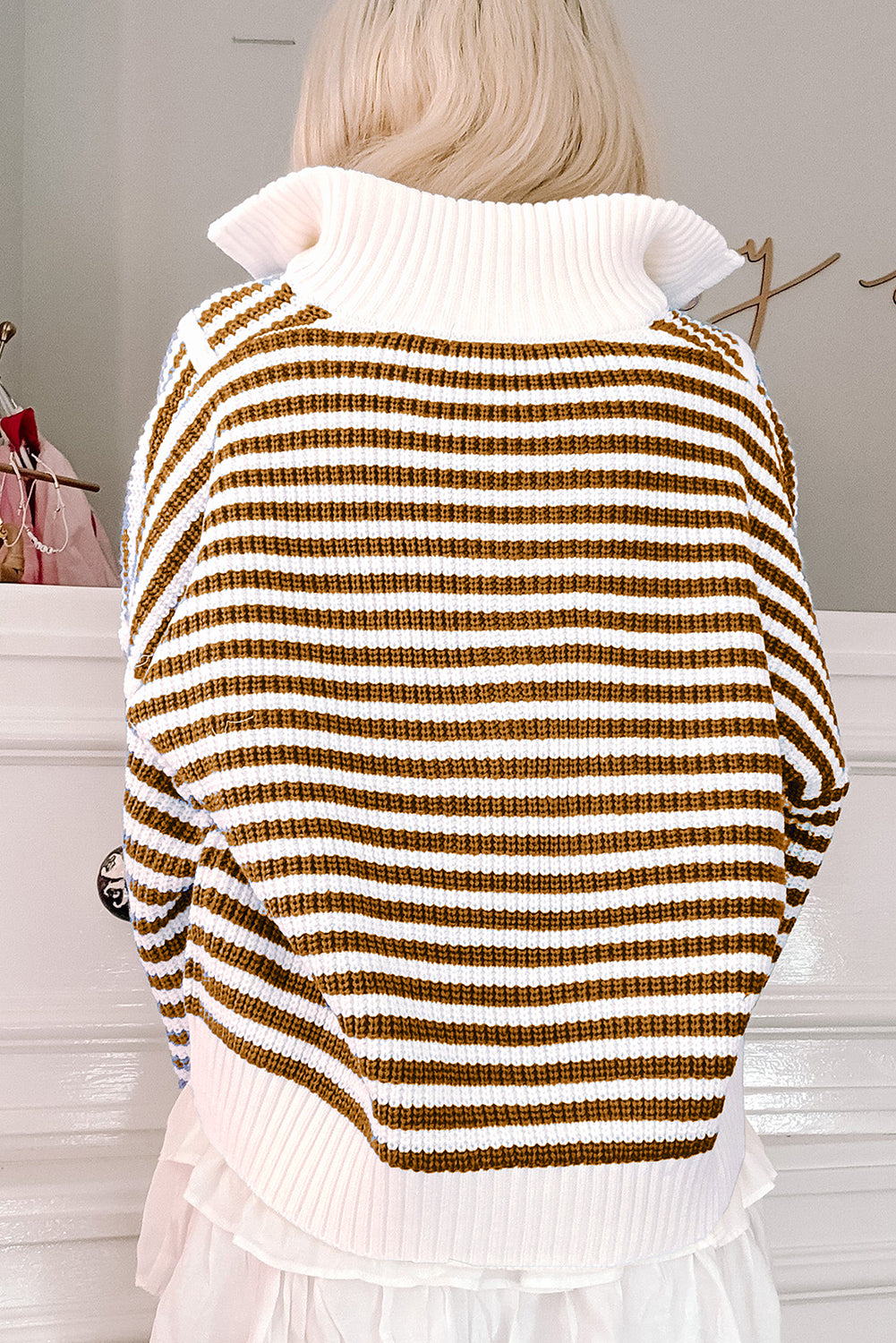 Stripe Half-Zip Sweater