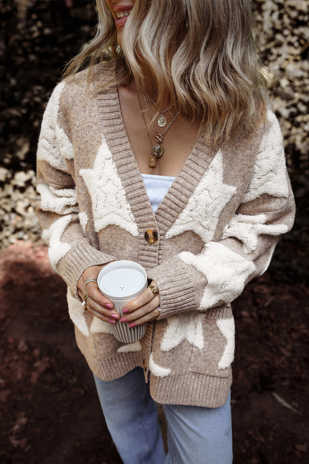 Sherpa Star Textured Cardigan