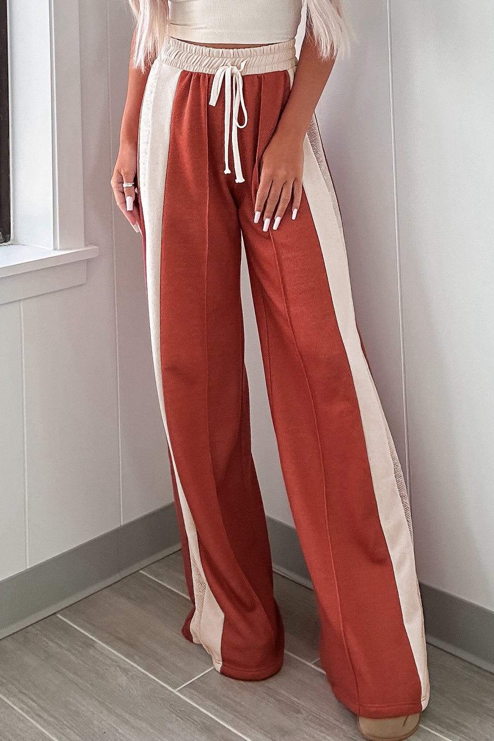 Drawstring High Waist Pants