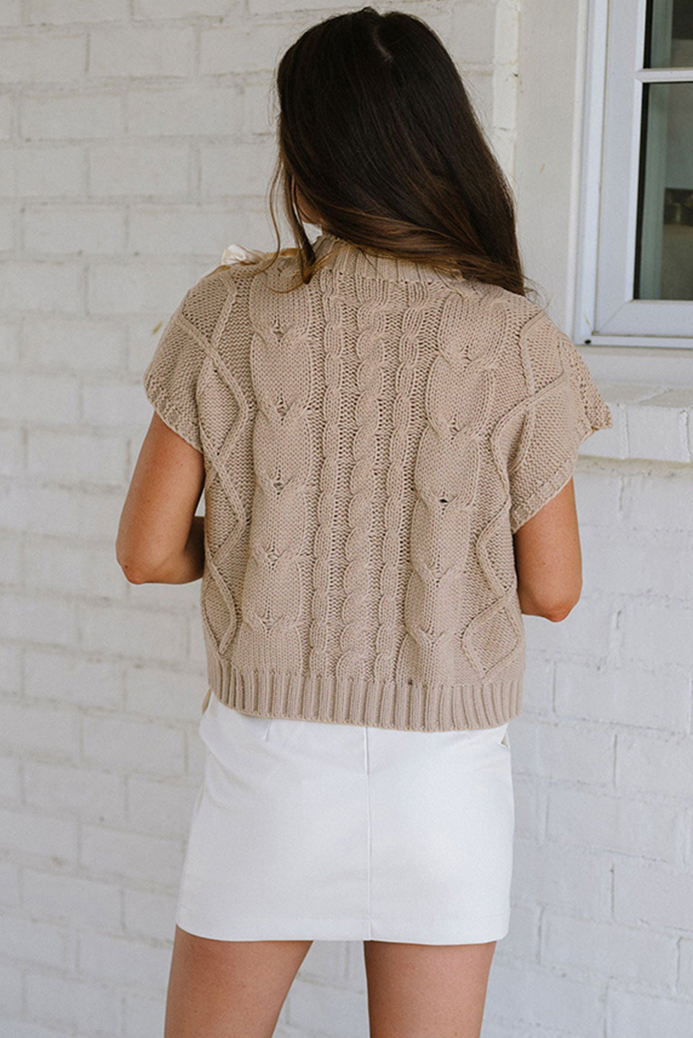 Cable Knit Bowknot Sweater