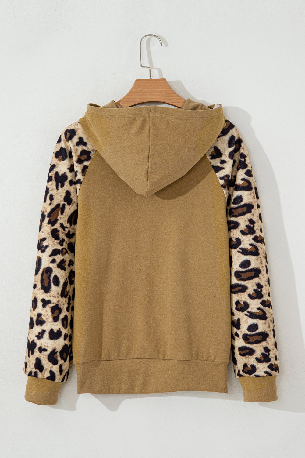 Leopard Patchwork Half-Button Hoodie