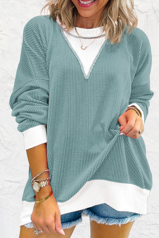 Corded Color Block Top