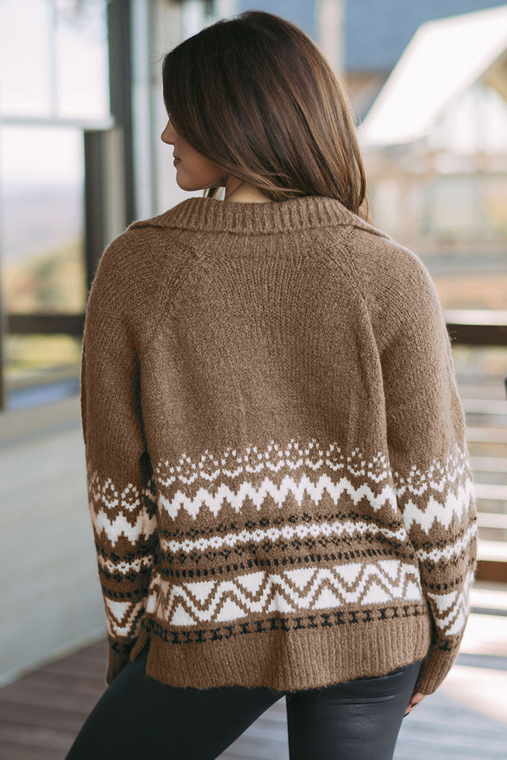 Western Zip-up Sweater