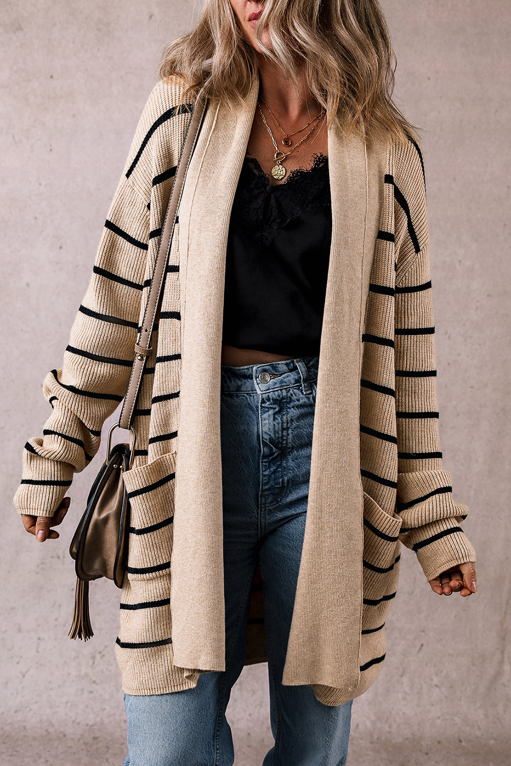 Stripe Cardigan with Pockets