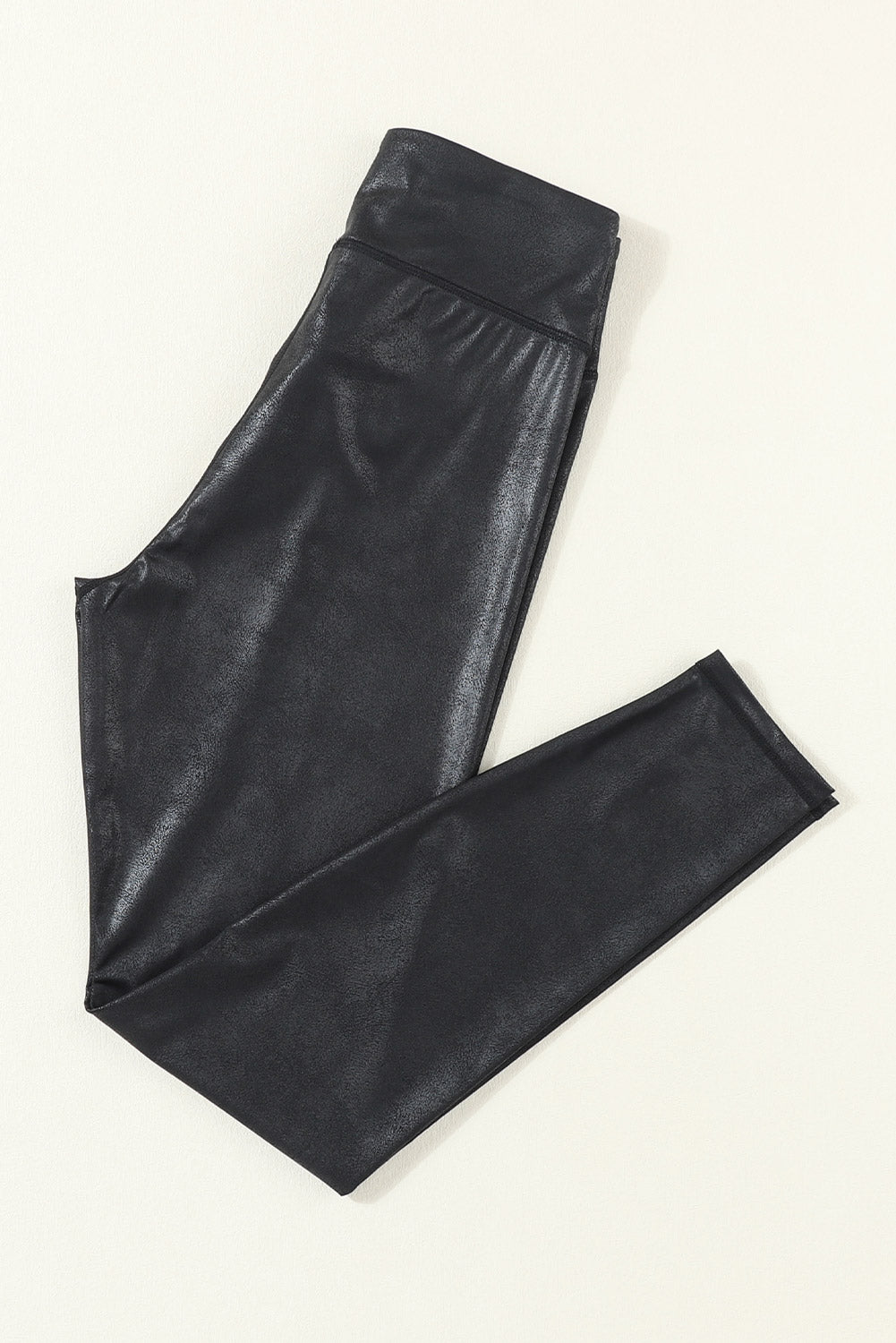 Crossed Dip Leather Leggings