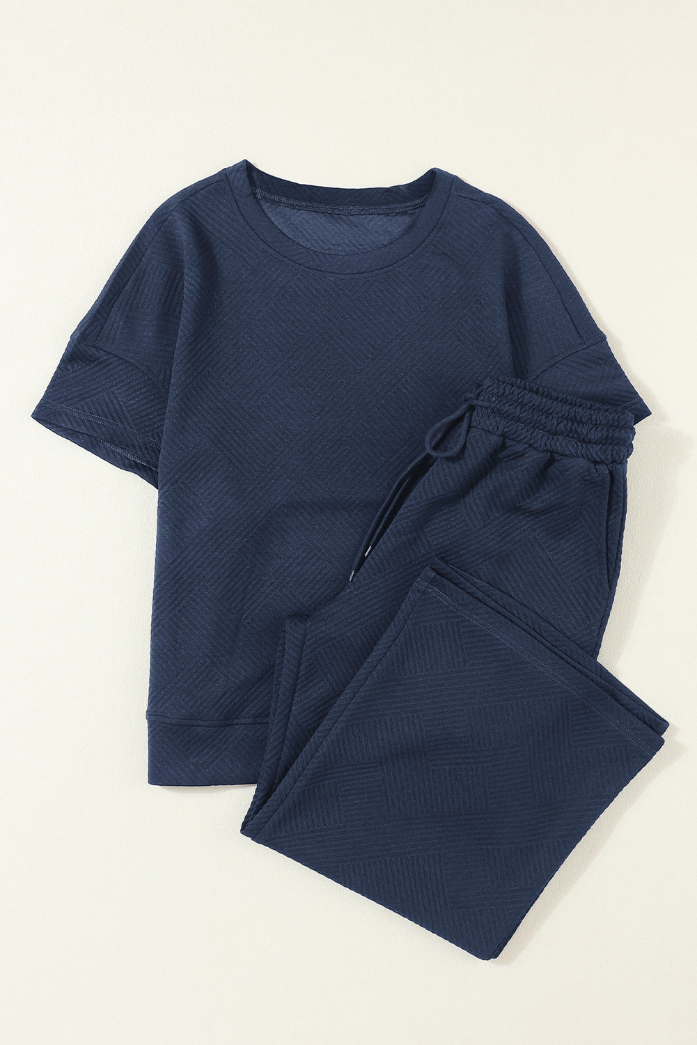 Textured Tee and Pant Set