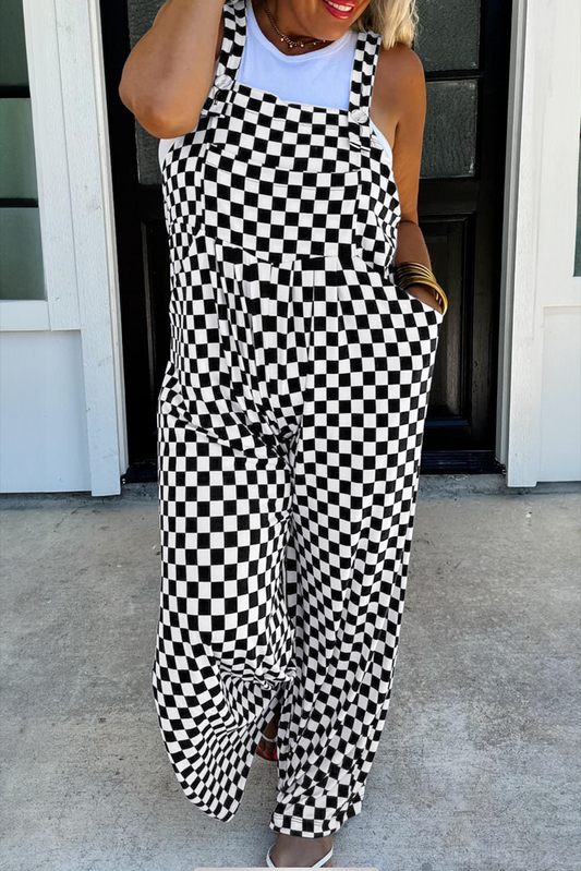 Checkered Wide Leg Jumpsuit