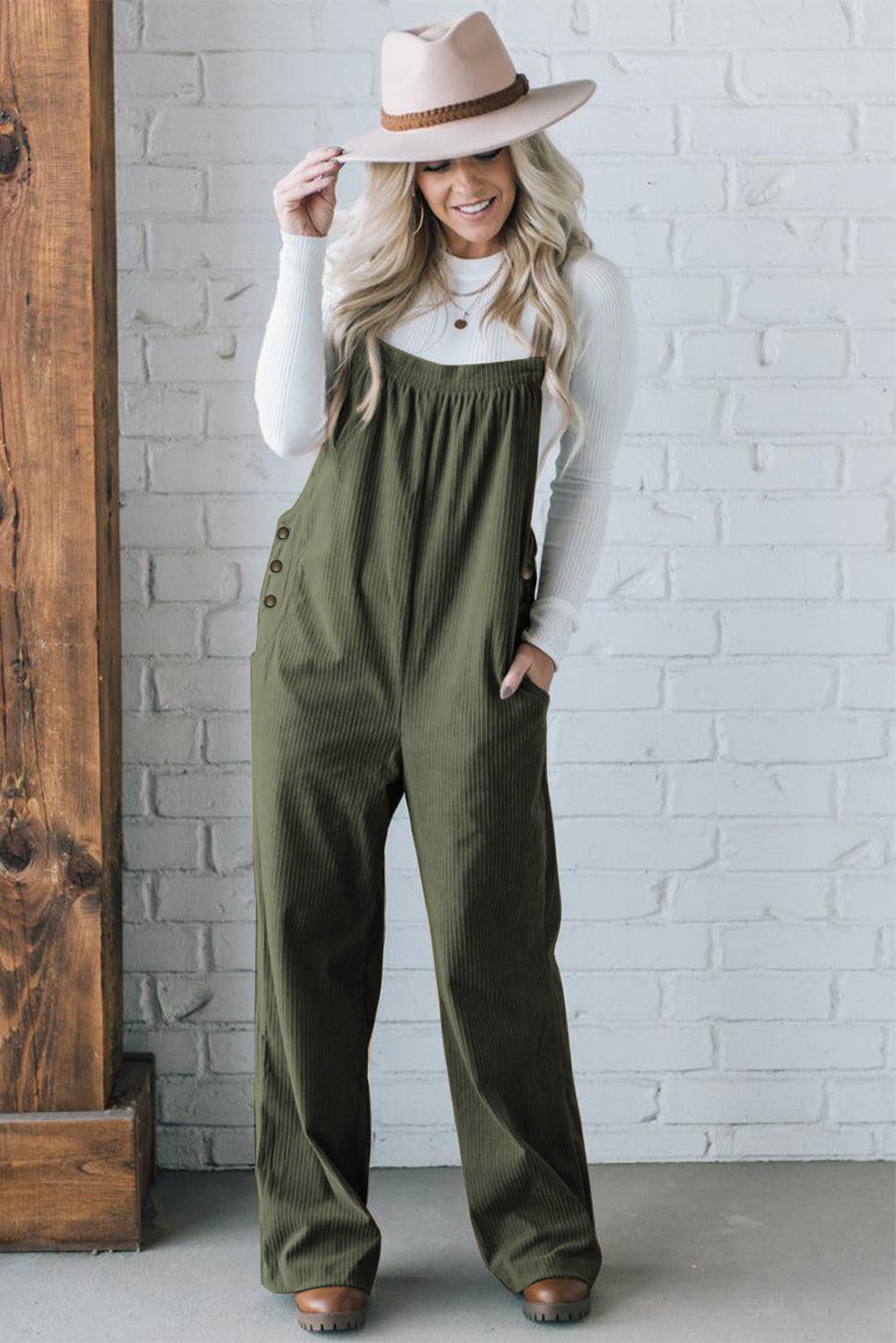 Solid Corduroy Overall