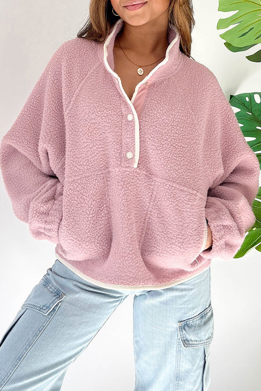 Half Button Plush Sweatshirt