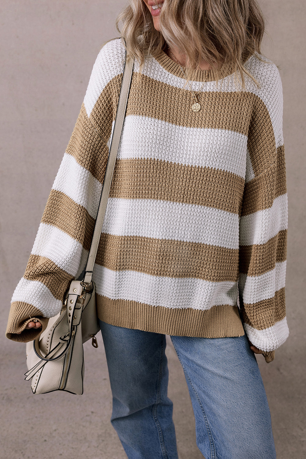 Striped Side Slit Sweater