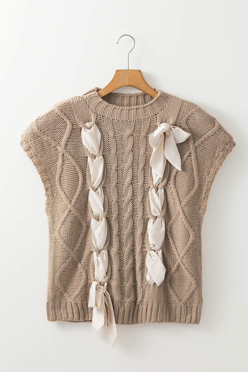 Cable Knit Bowknot Sweater