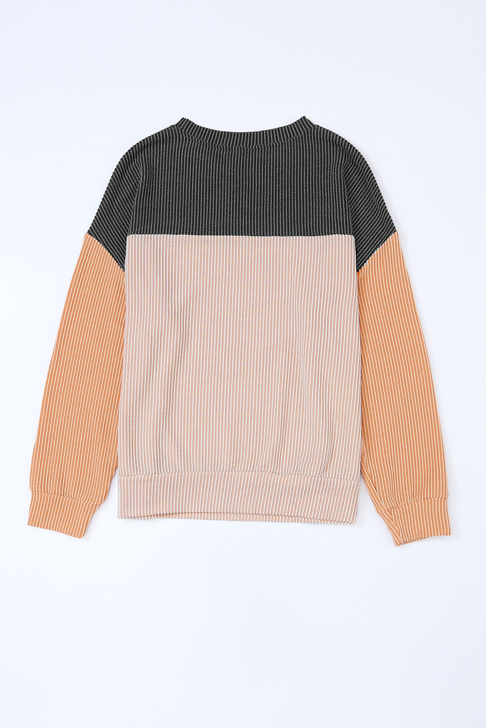 Color Block Ribbed Loose Top