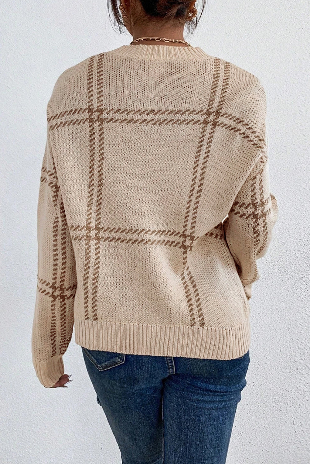 Plaid Knitted Sweater