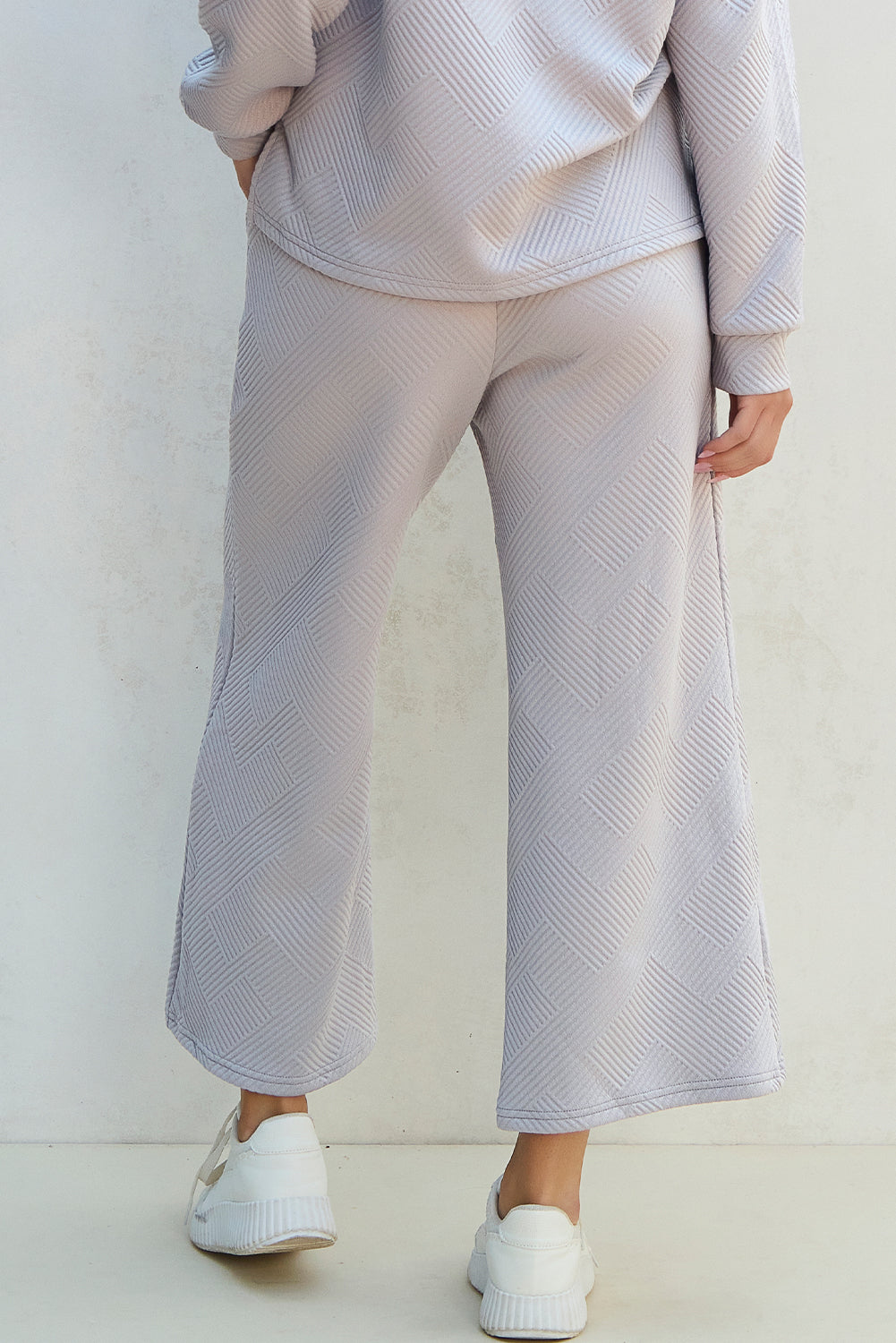 Textured V-Neck Top and Pant Set