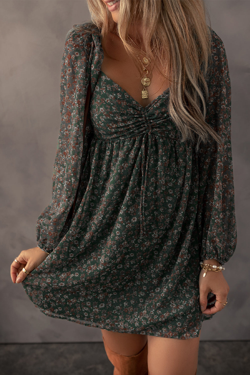 Floral Sweetheart Mini Dress