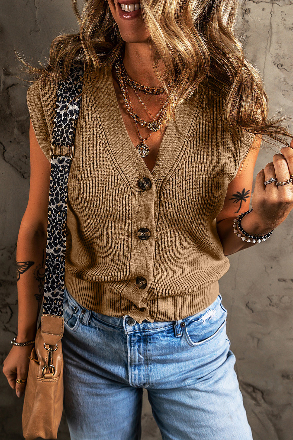 Buttoned Sweater Vest