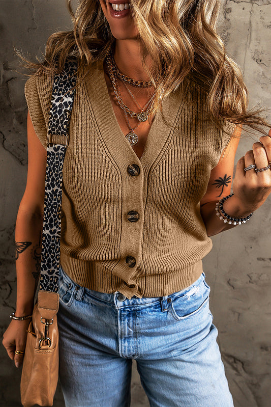 Buttoned Sweater Vest