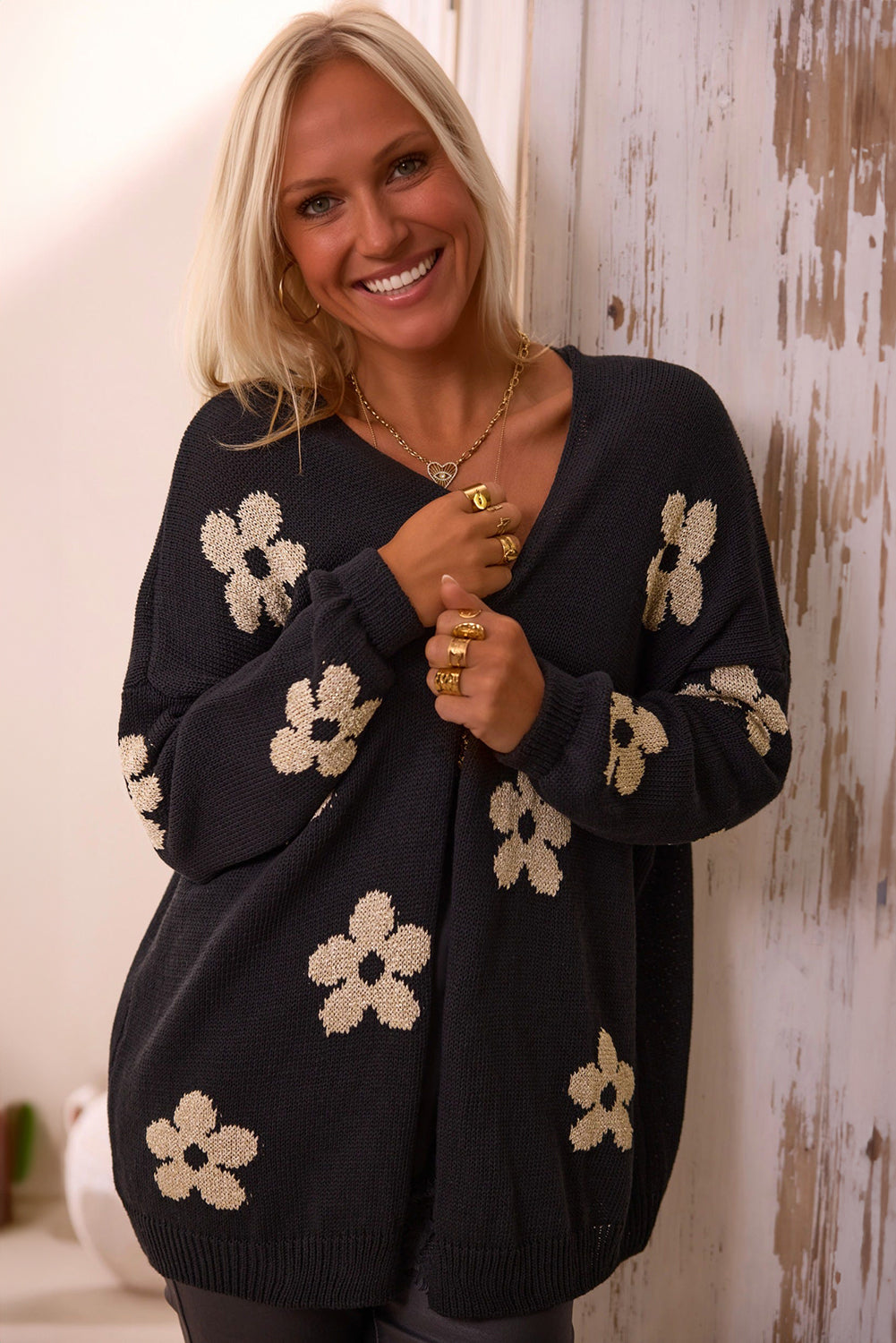 Floral Knitted Cardigan