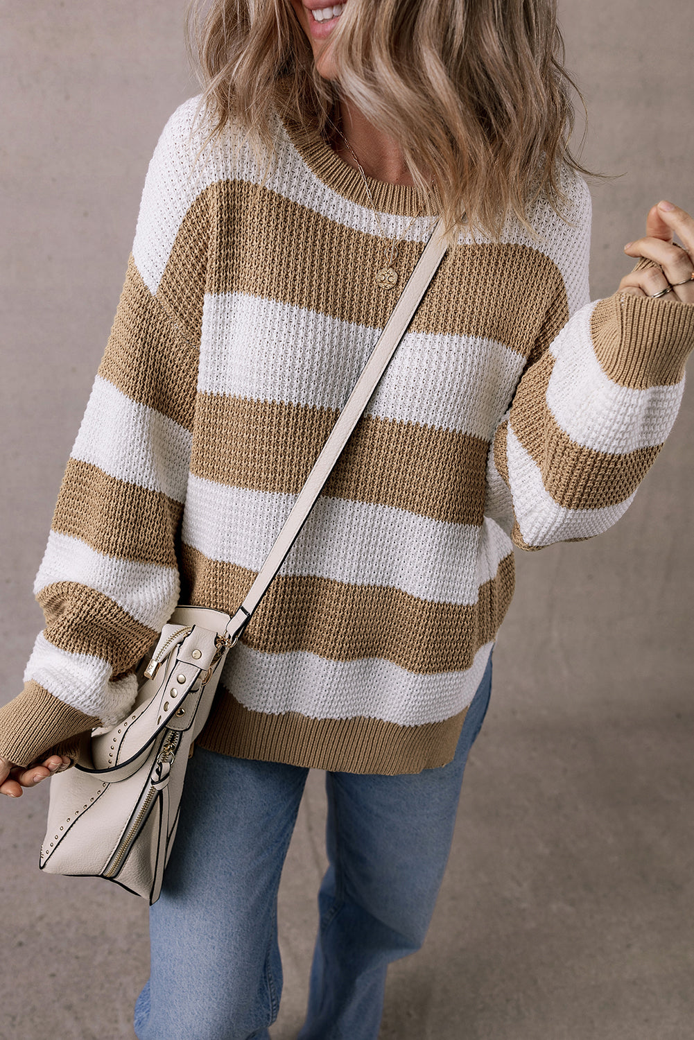 Striped Side Slit Sweater