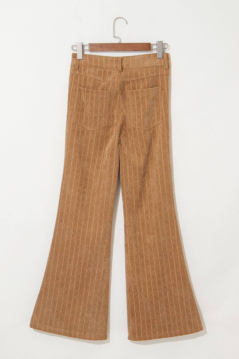 Checkered Corduroy High Waist Pants