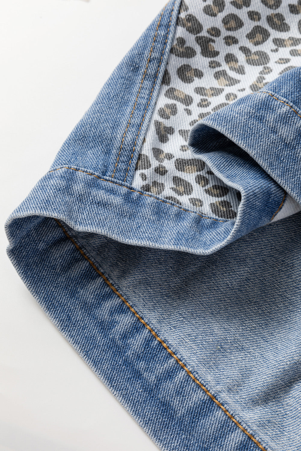 Leopard Patchwork Denim Jacket