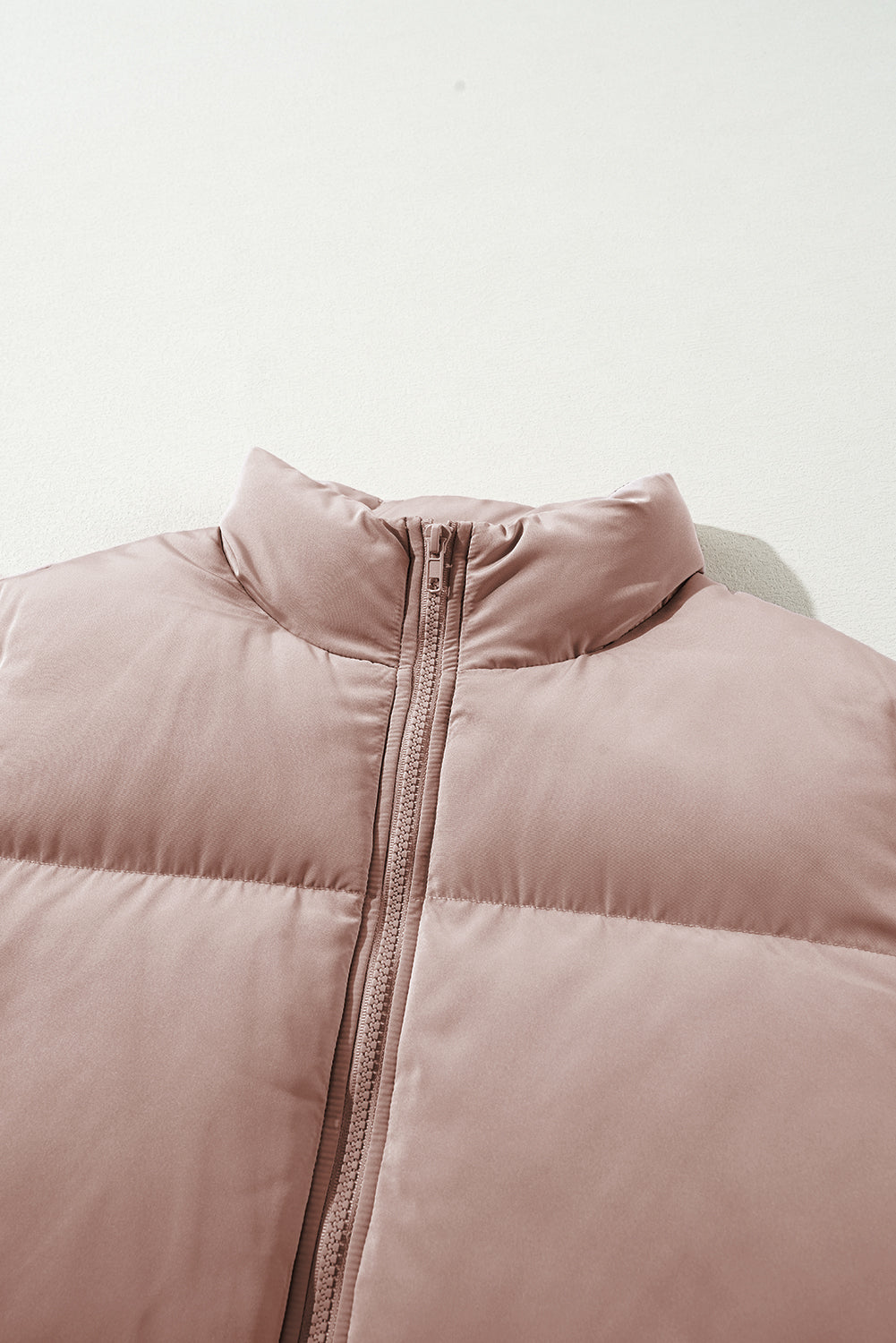 Pink Full-Zip Quilted Puffer Jacket