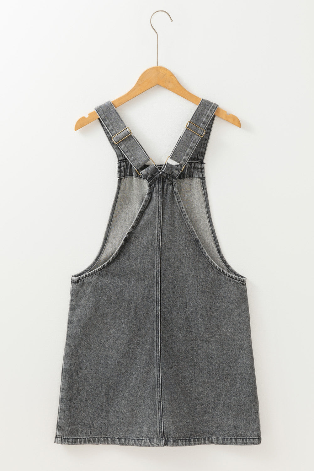 Button-Up Denim Overall Dress