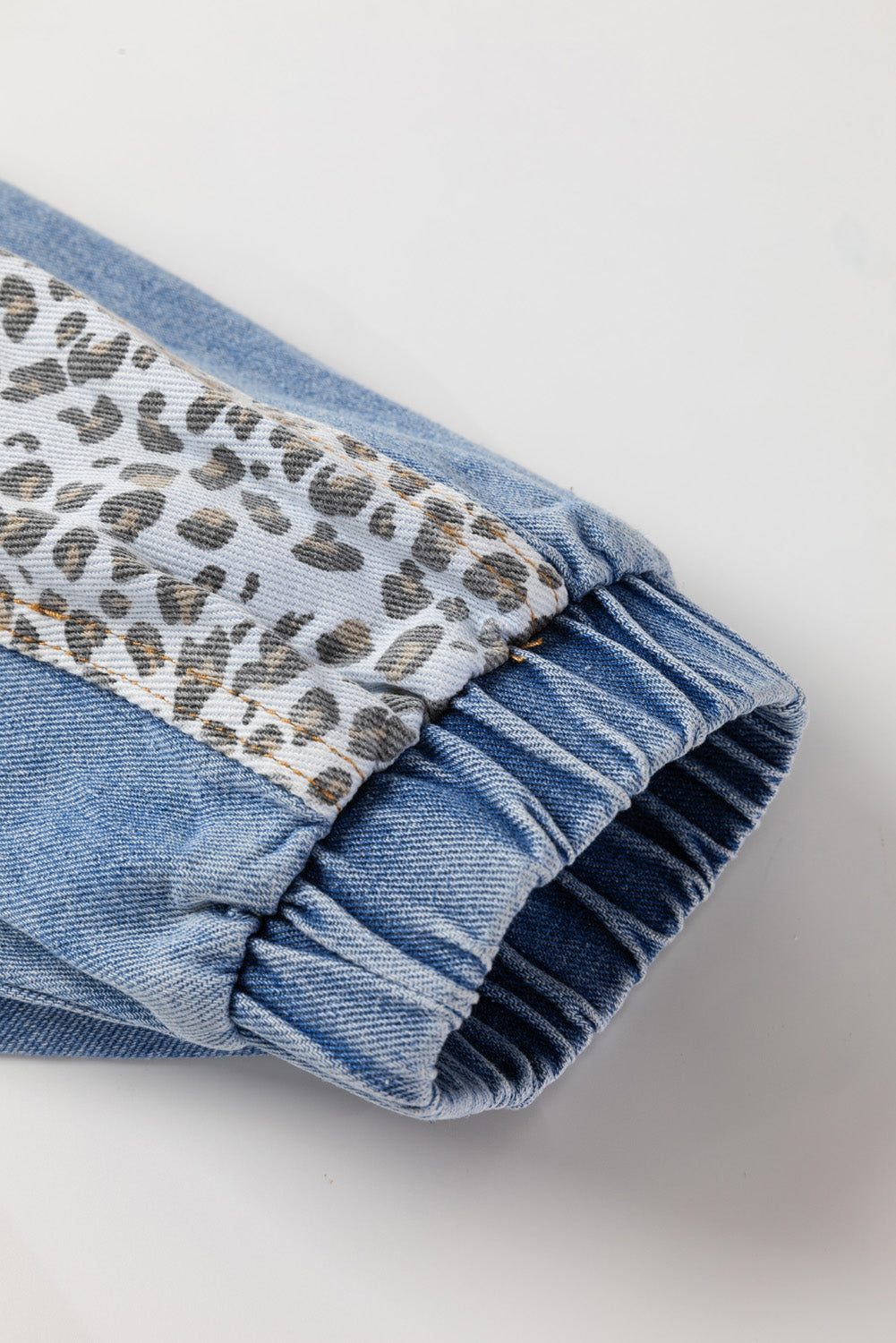 Leopard Patchwork Denim Jacket