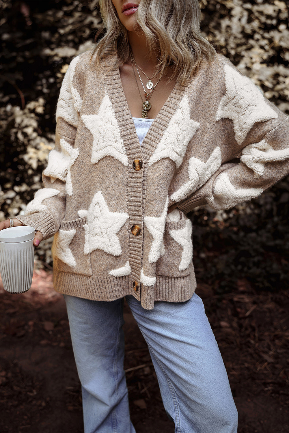 Sherpa Star Textured Cardigan