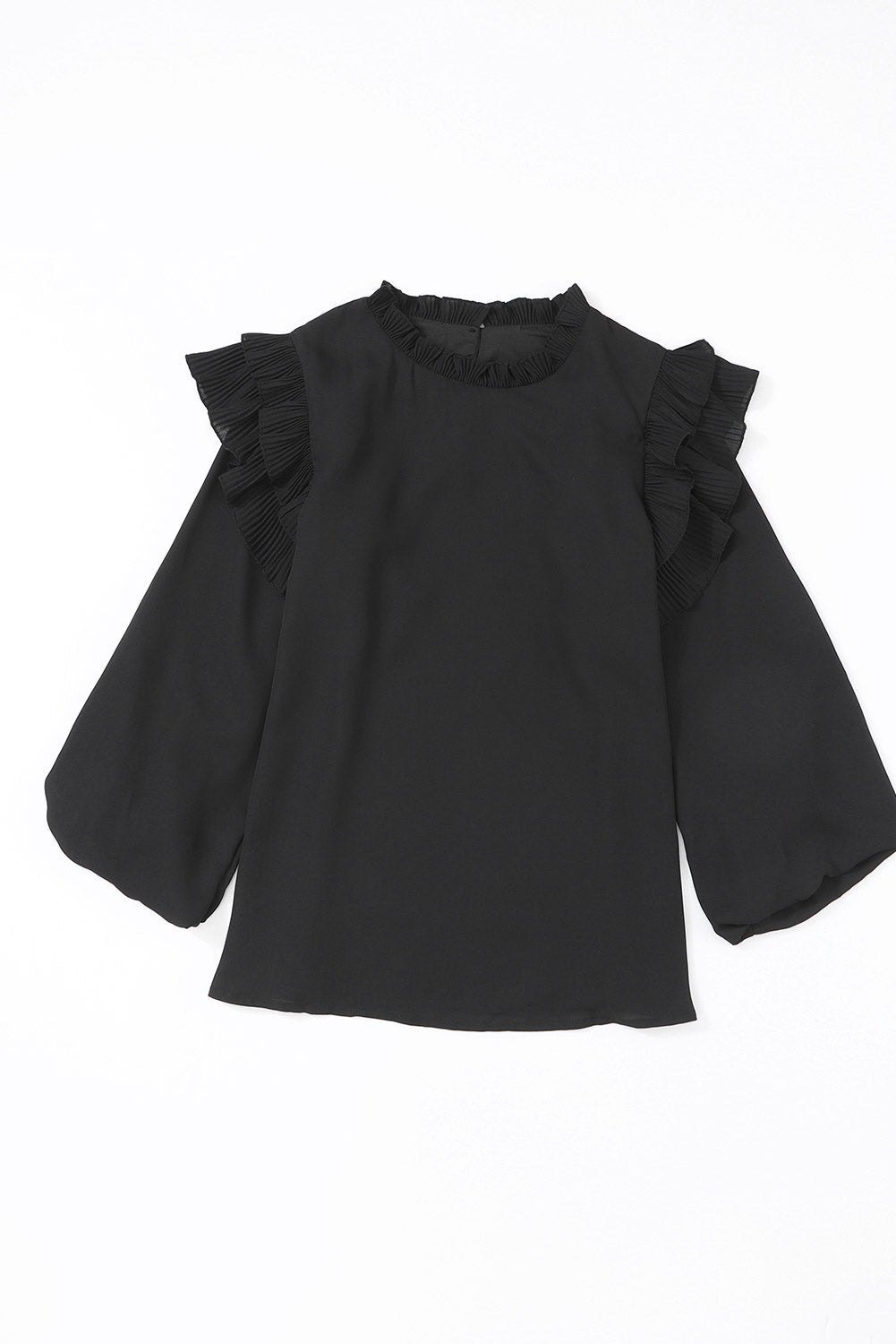 Button Ruffle Blouse