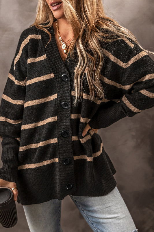 Striped Button Cardigan