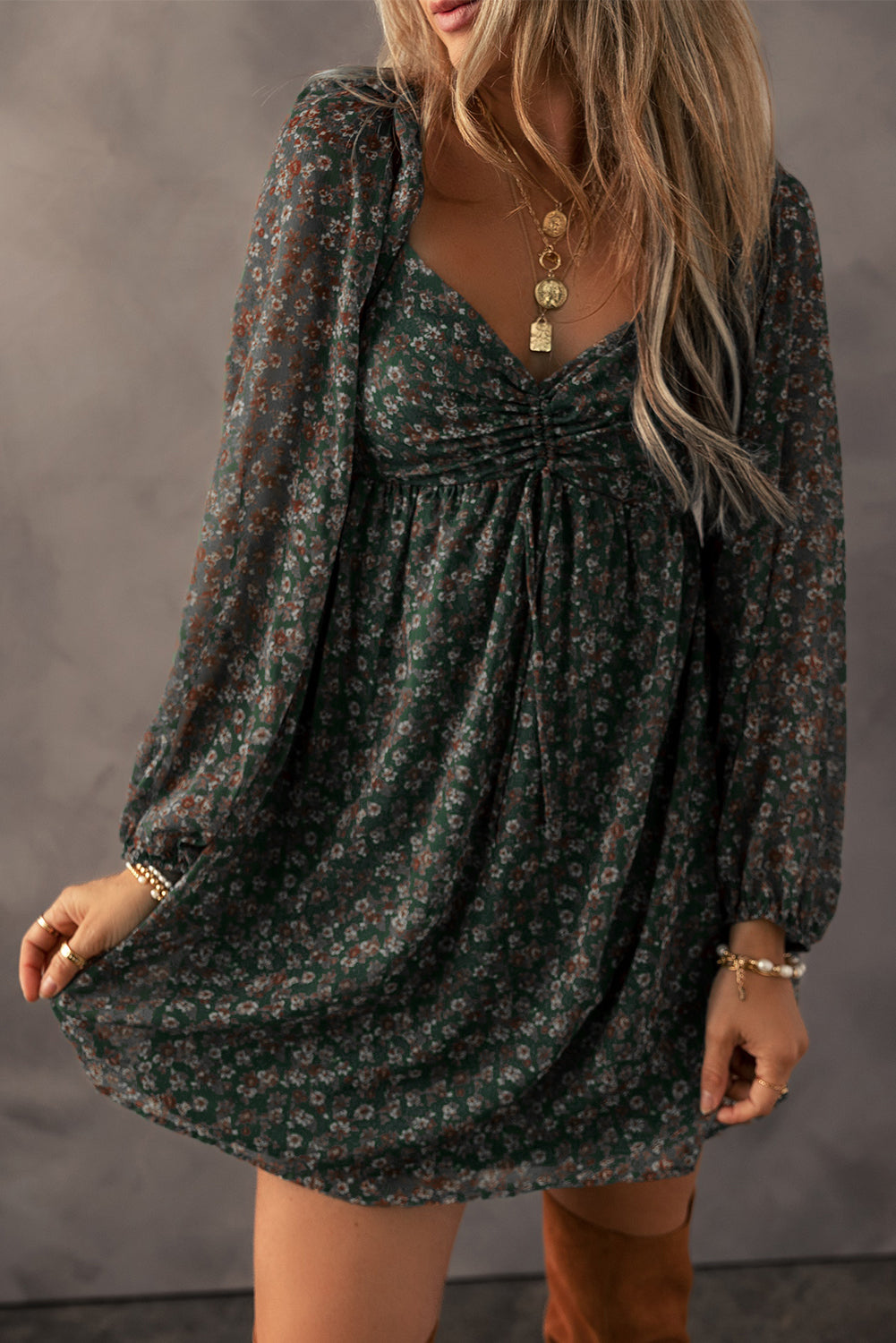 Floral Sweetheart Mini Dress