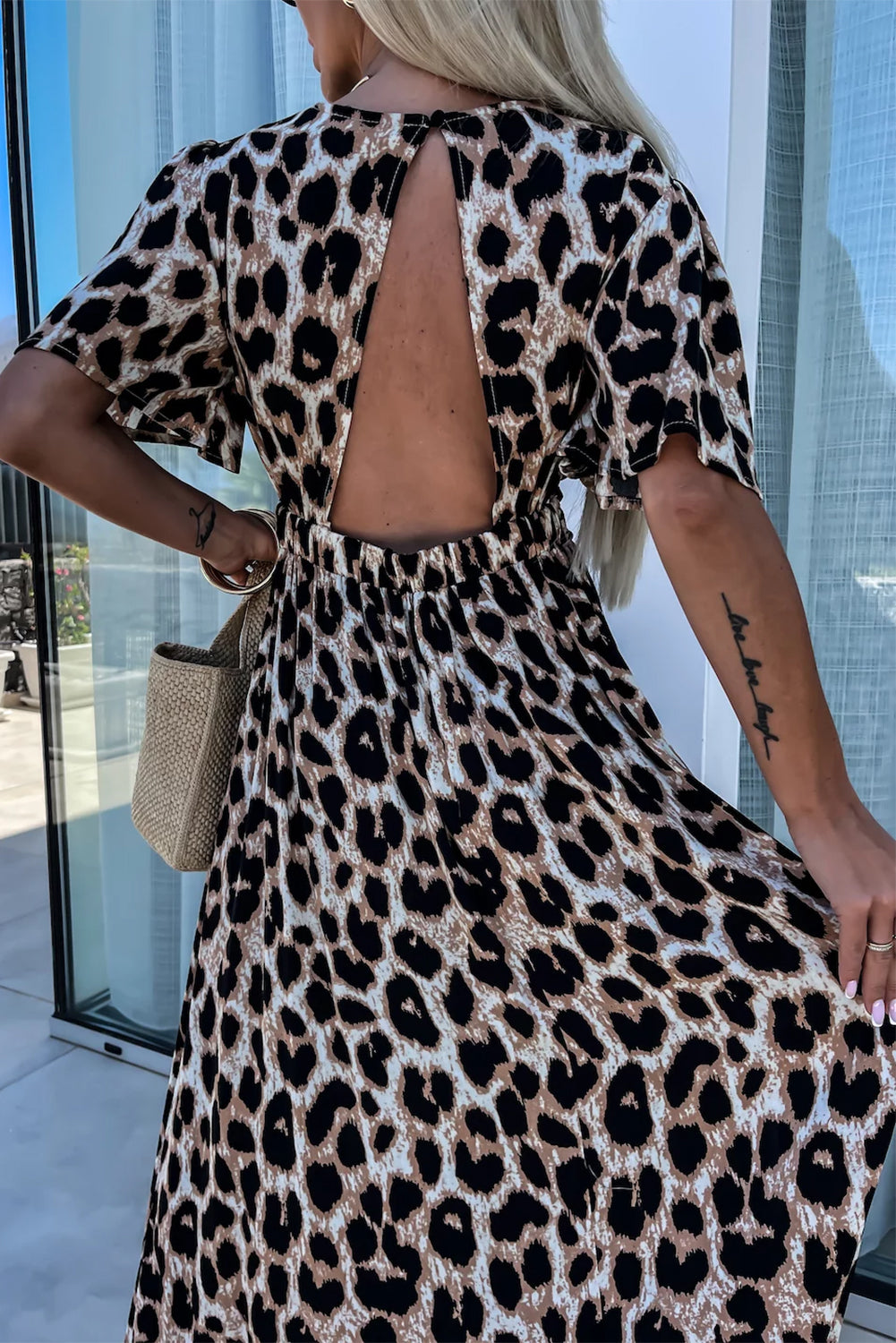 Khaki Leopard Maxi Dress