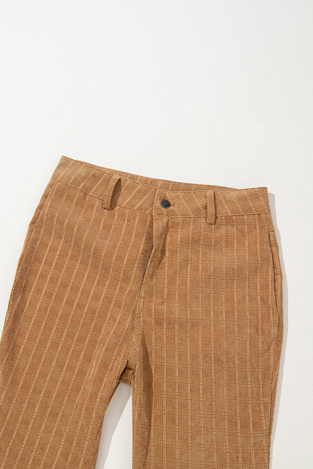 Checkered Corduroy High Waist Pants