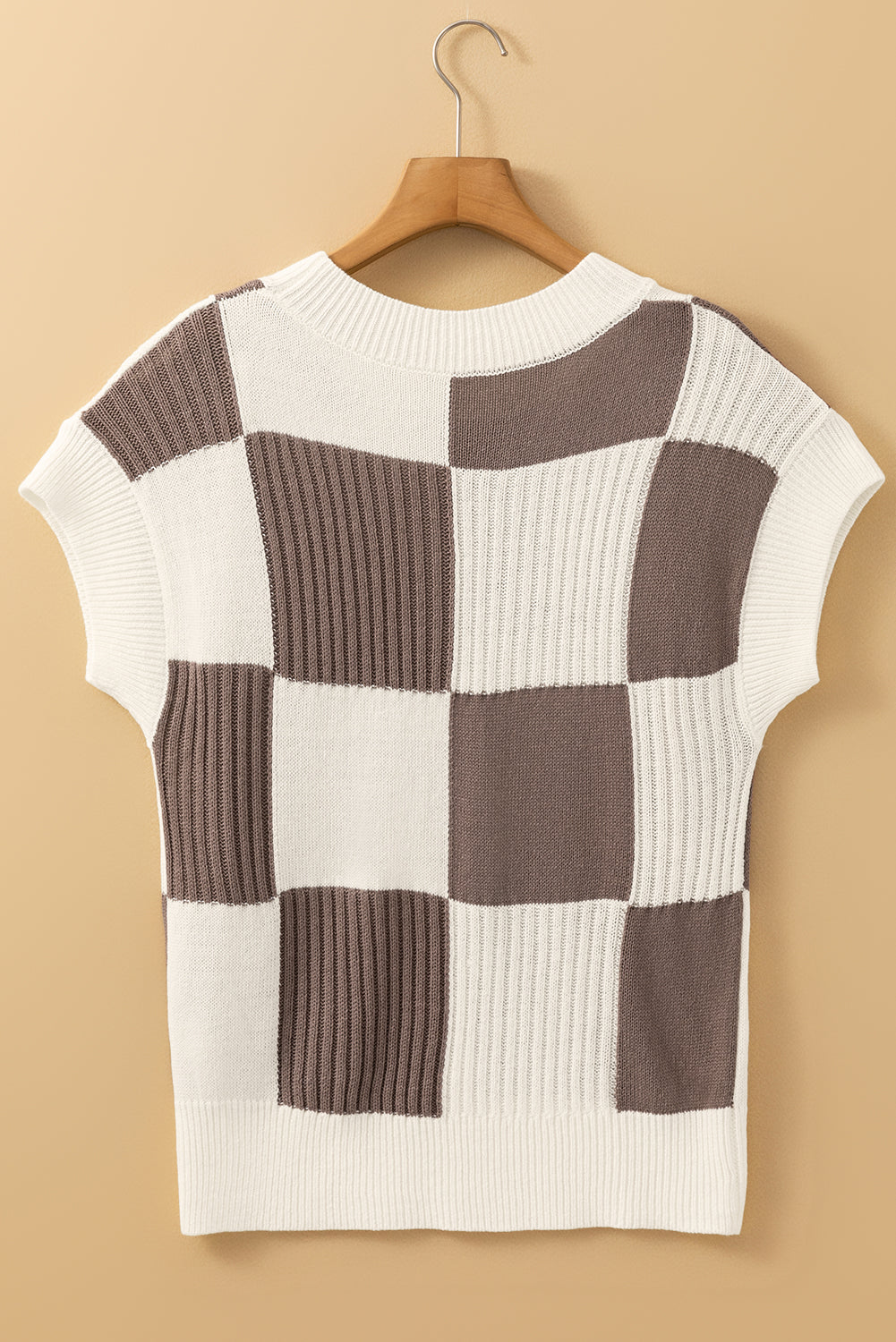 Checkered Color Block Sweater