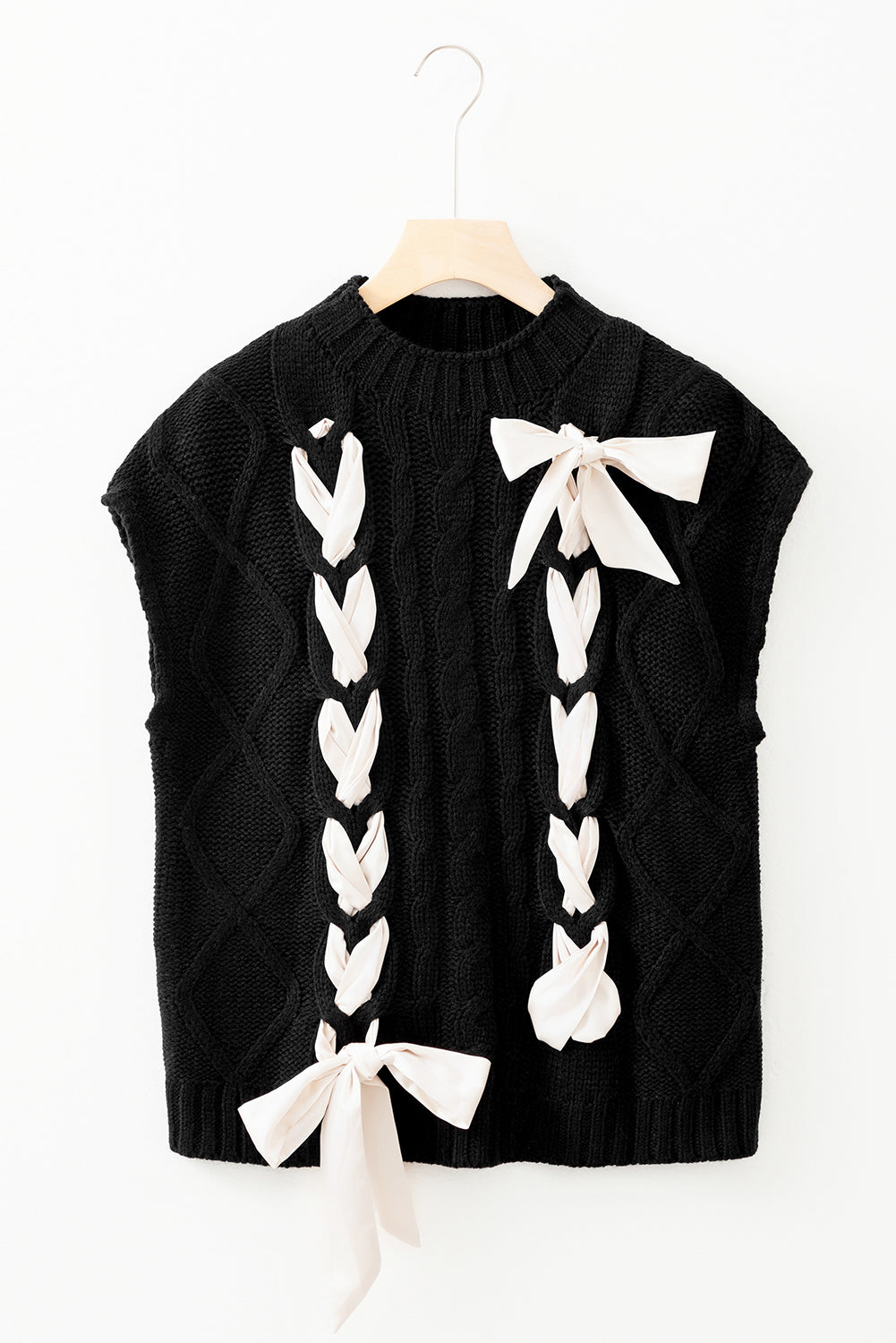 Cable Knit Bowknot Sweater