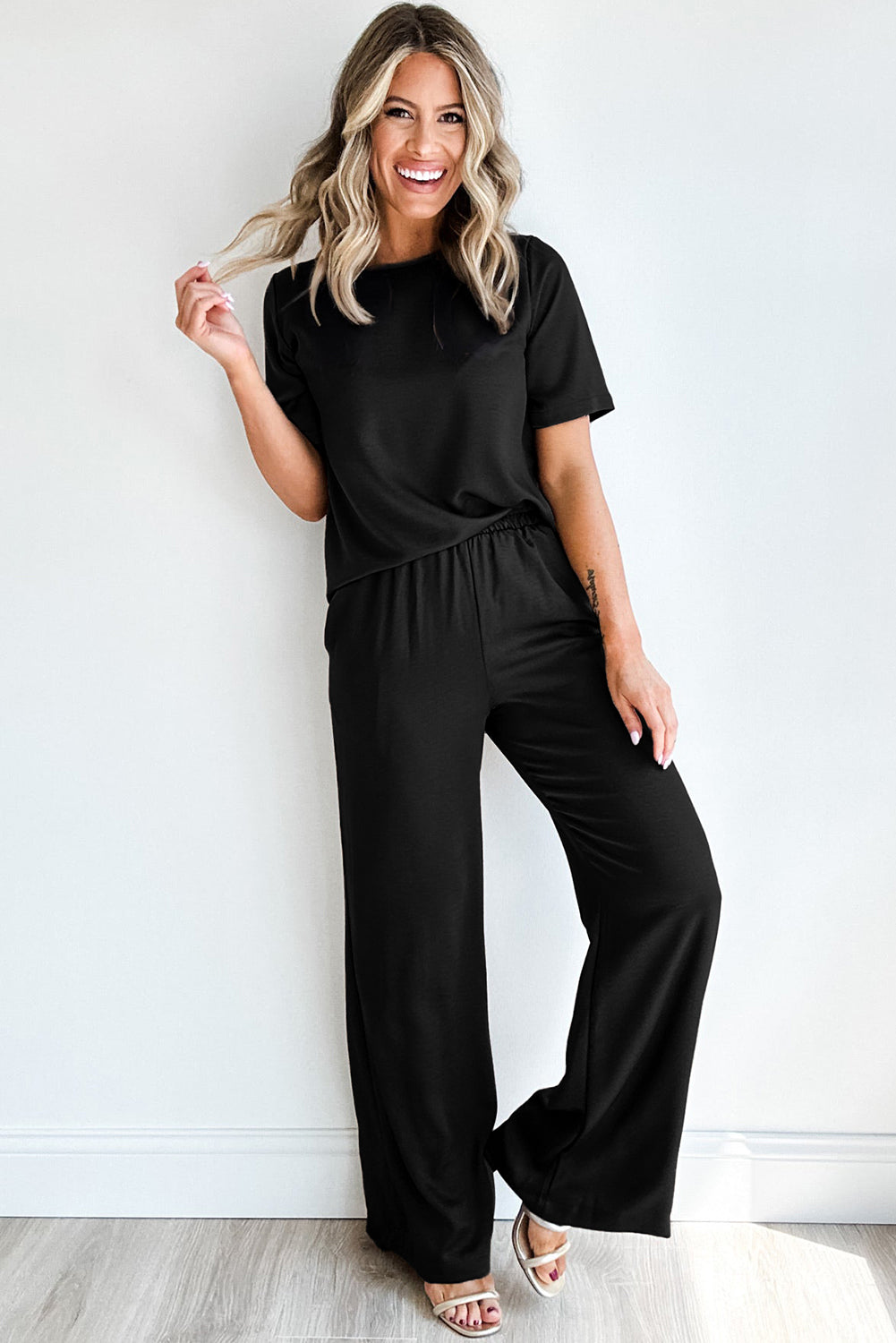 T-Shirt and Wide Leg Pants Set