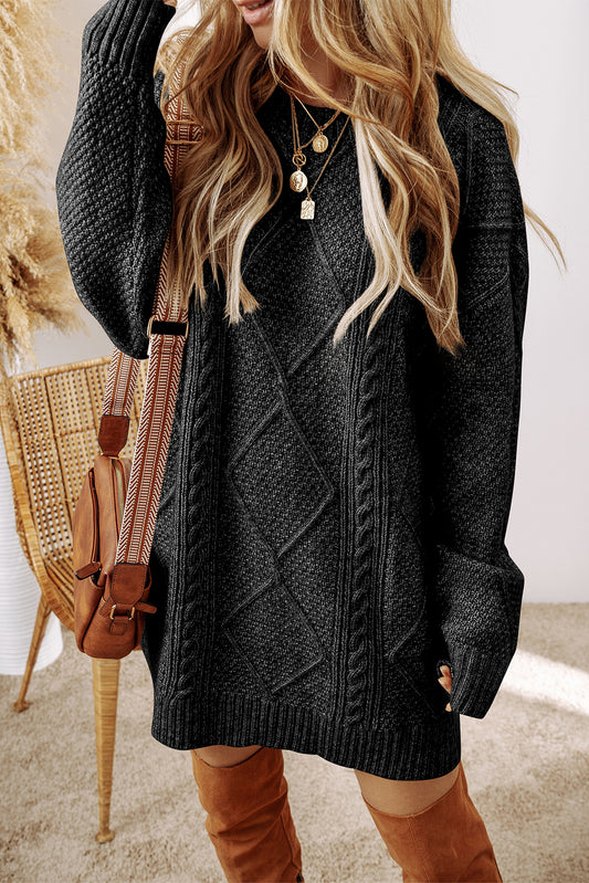 Cable Knit Sweater Dress