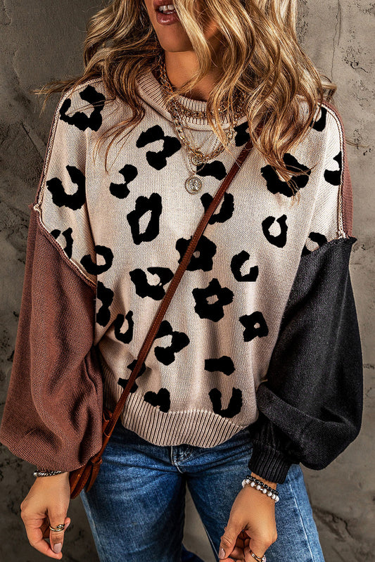 Leopard Colorblock Sweater