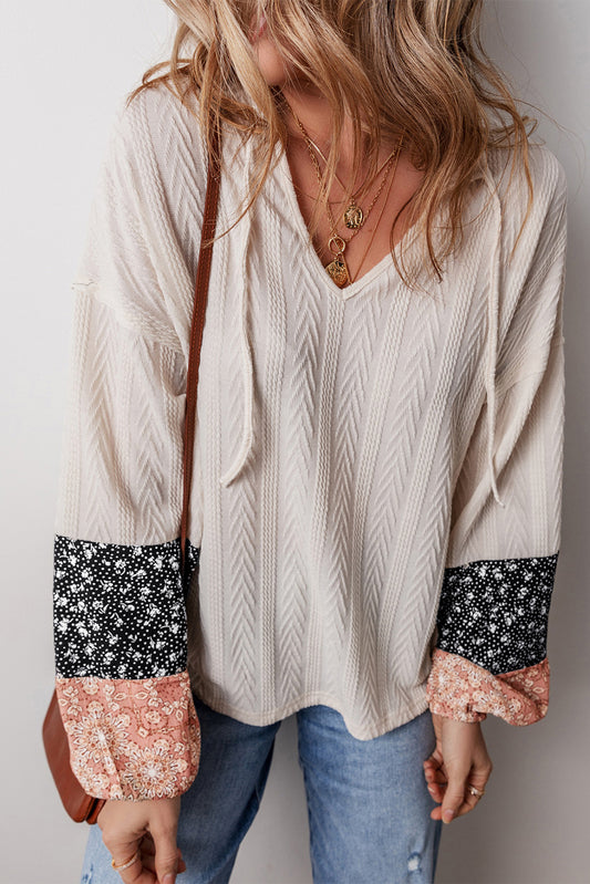 Floral Textured Knit Blouse