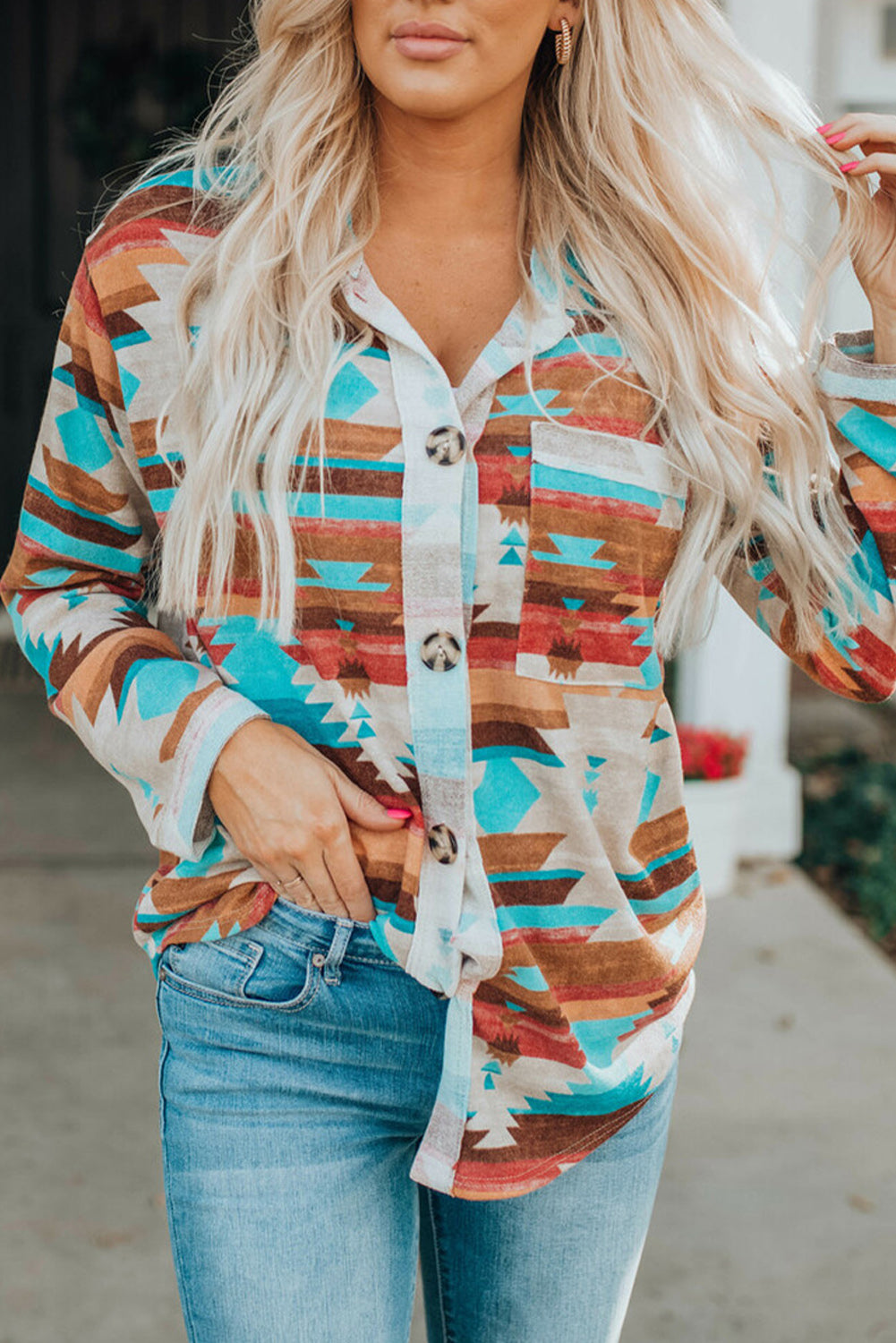 Aztec Button-Up Shirt