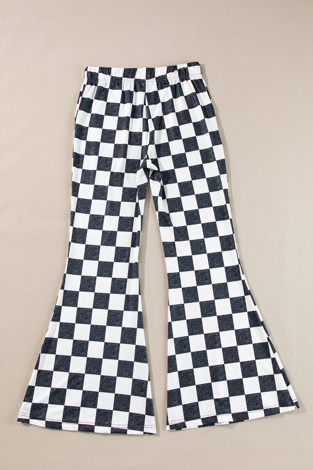 Checkerboard High Rise Flare Pants