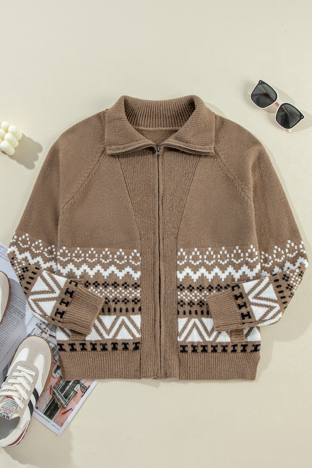 Western Zip-up Sweater