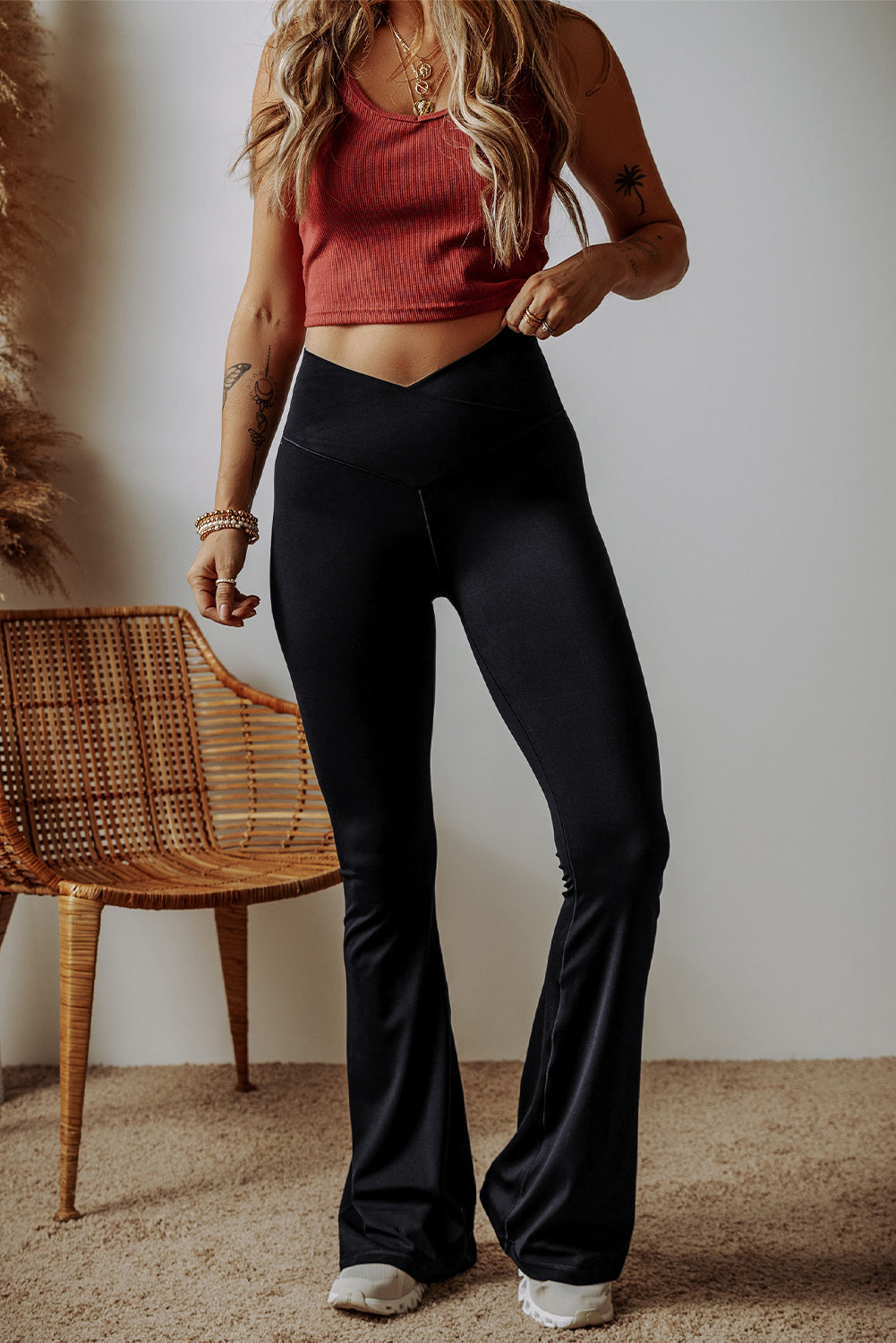 High Waist Flared Leggings