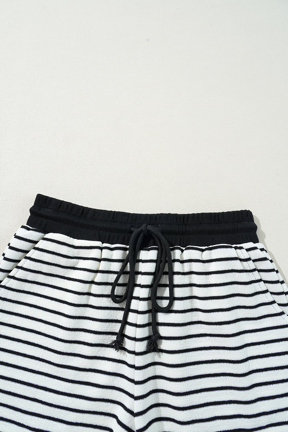 Stripe and Drawstring Short Set