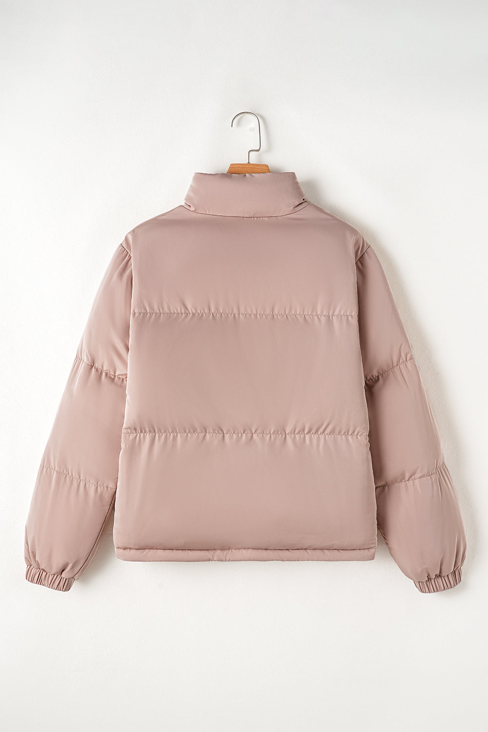 Pink Full-Zip Quilted Puffer Jacket